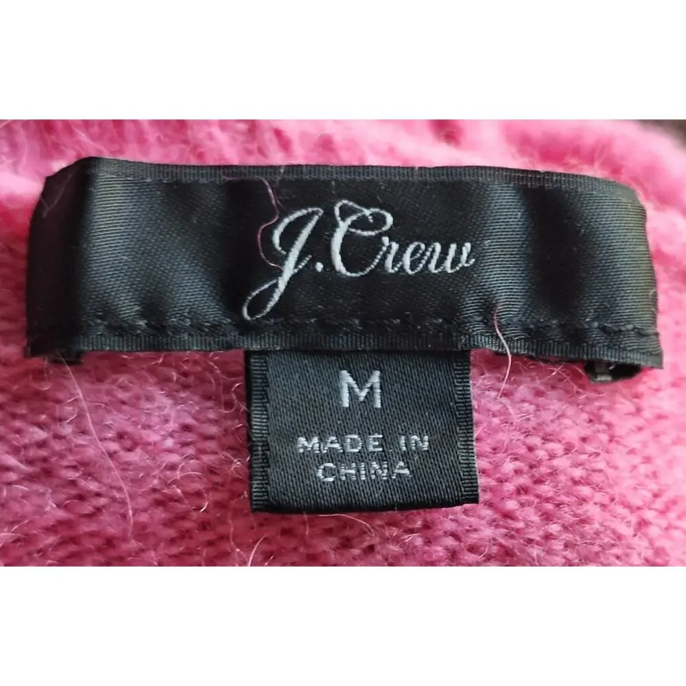 J. Crew Wome's Turtle neck Merino Wool Alpaca blend Pink Sweater Lightweight M L